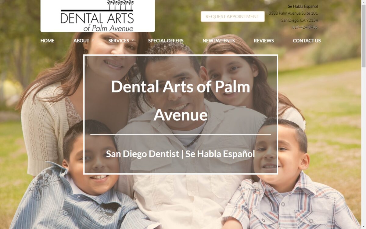 dentalartsofpalmave.com screenshot