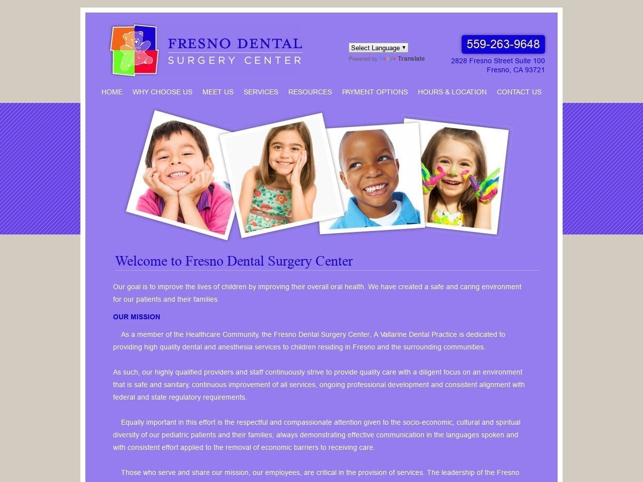 Fresno Dental Surgery Center Website Screenshot from dentalasc.com