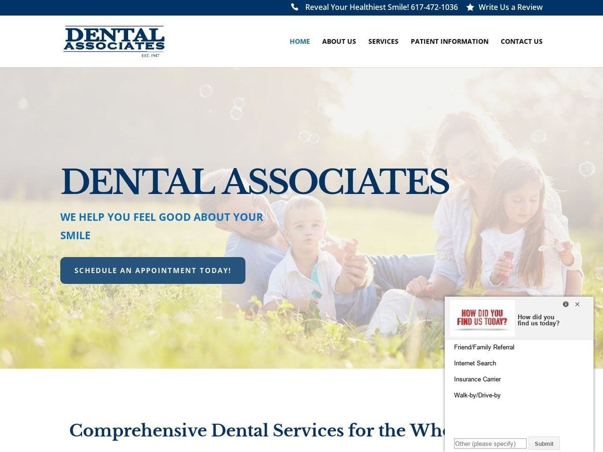 Dental Associates Inc Website Screenshot from dentalassociates.org