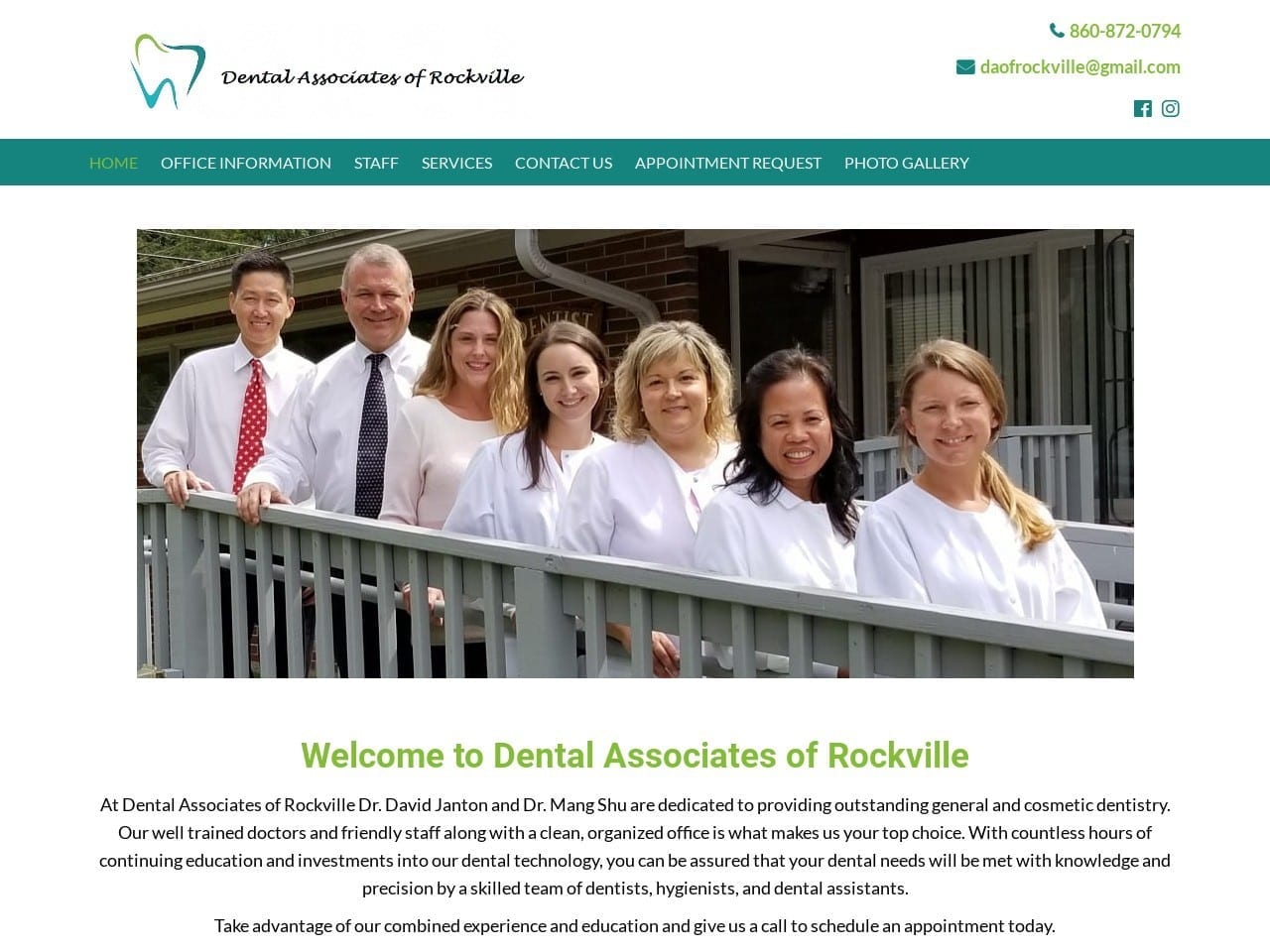 Dental Associates of Rockville LLC Website Screenshot from dentalassociatesofrockville.com