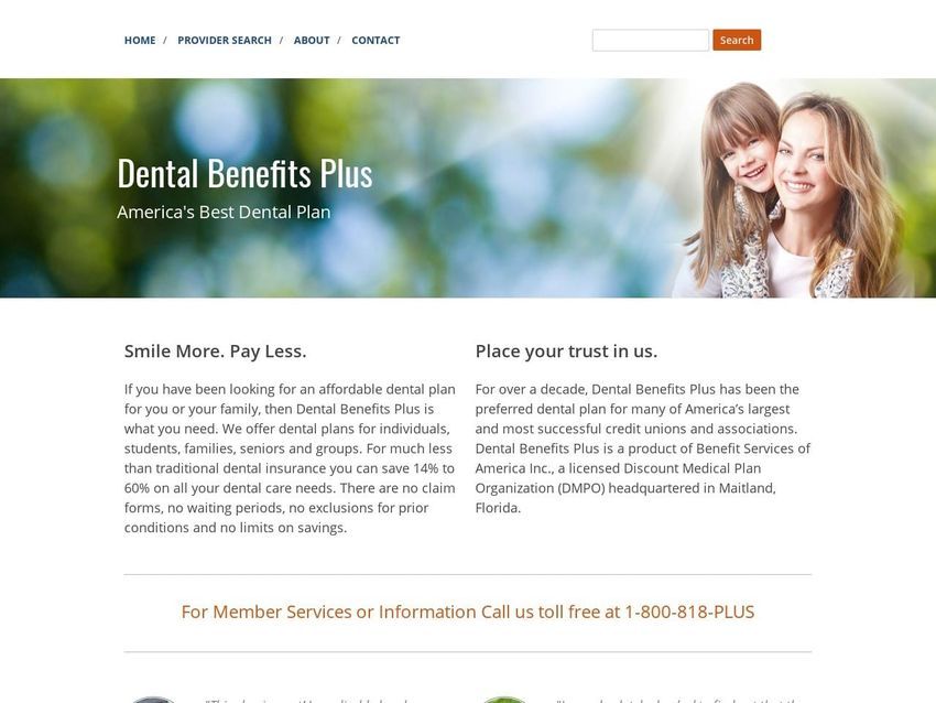 Dental Benefitsplus Website Screenshot from dentalbenefitsplus.com