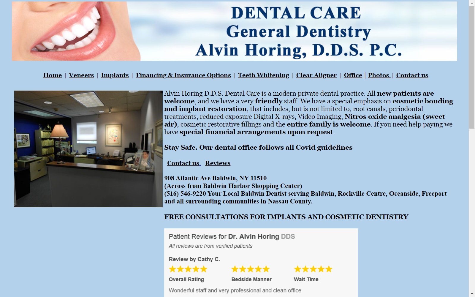 dentalcarebaldwin.com screenshot