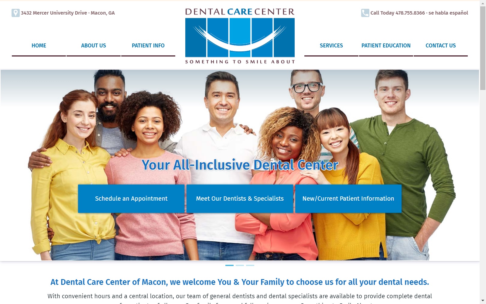 dentalcarecentermacon.com screenshot