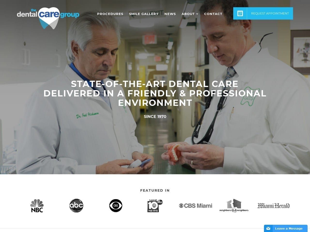 The Dental Care Group Website Screenshot from dentalcaregroup.net