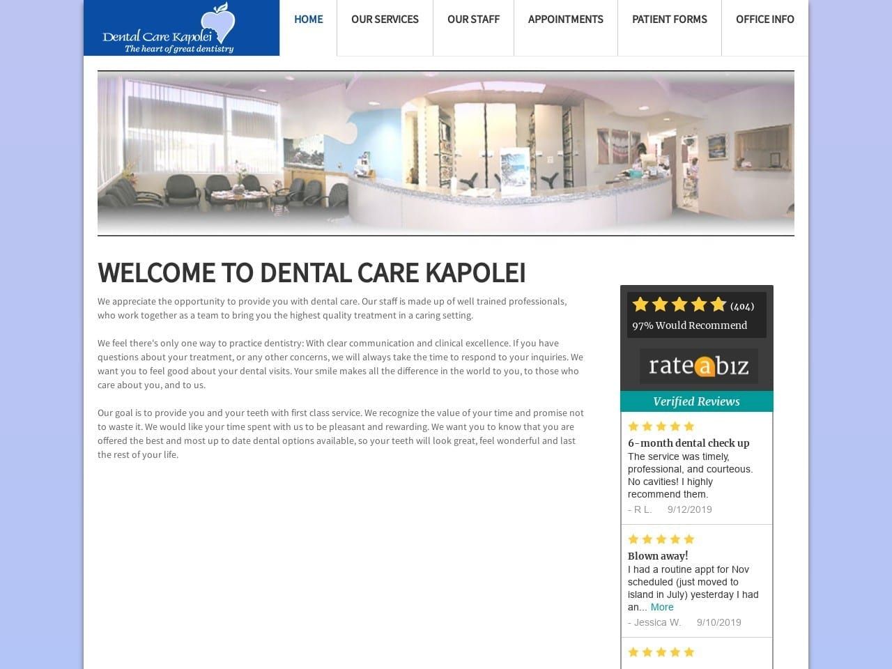 Dental Care Kapolei Arakawa Scott DDS Website Screenshot from dentalcarekapolei.com