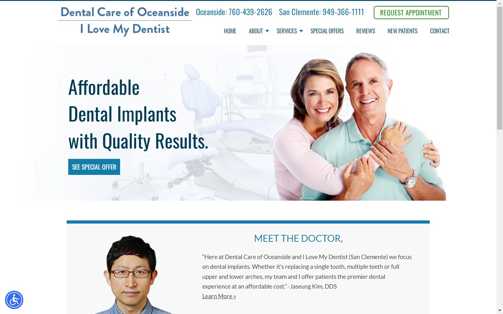 dentalcareofoceanside.com screenshot