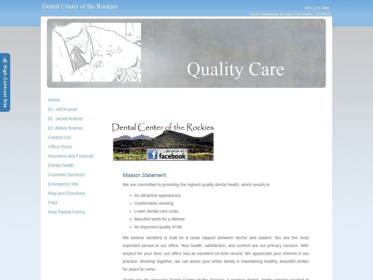 Mark G. Kramer DDS MS Website Screenshot from dentalcenteroftherockies.com