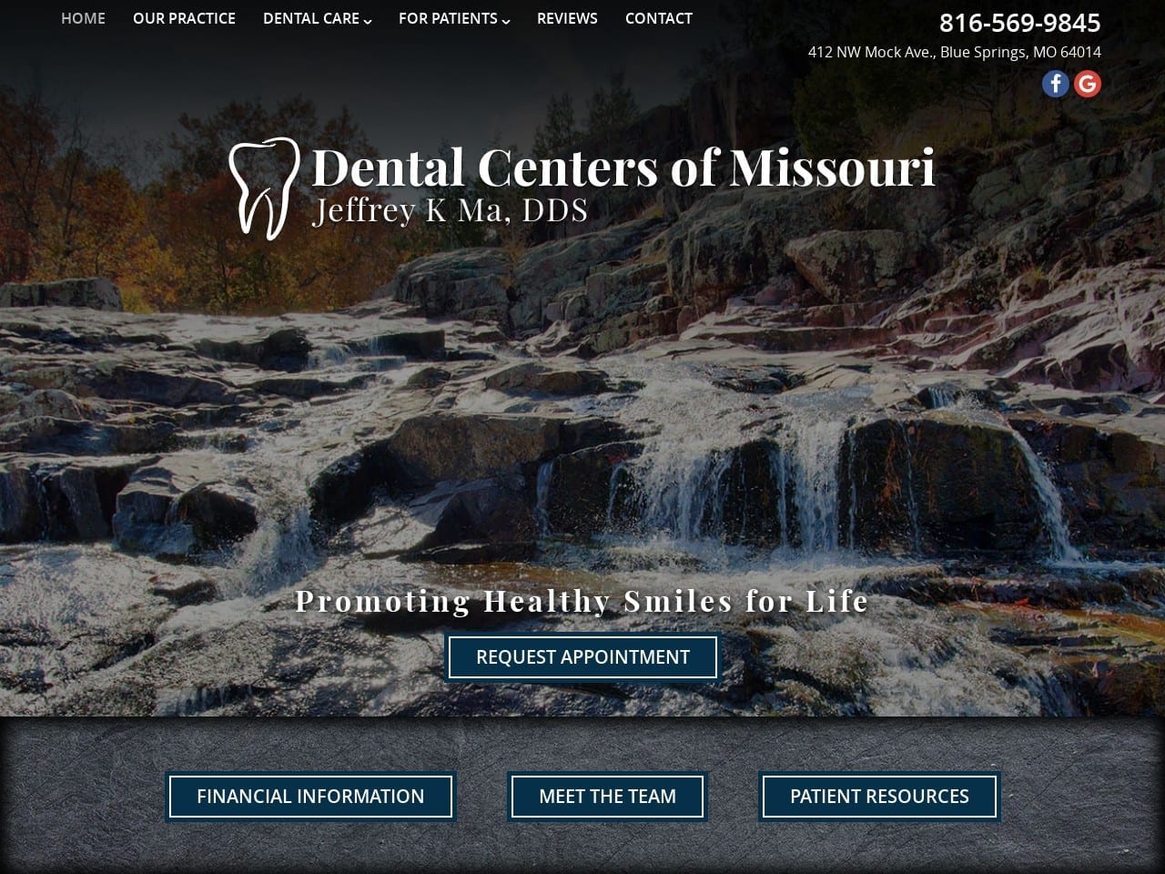 Dental Centers of Missouri Hildreth Jay DDS Website Screenshot from dentalcentersofmissouri.com