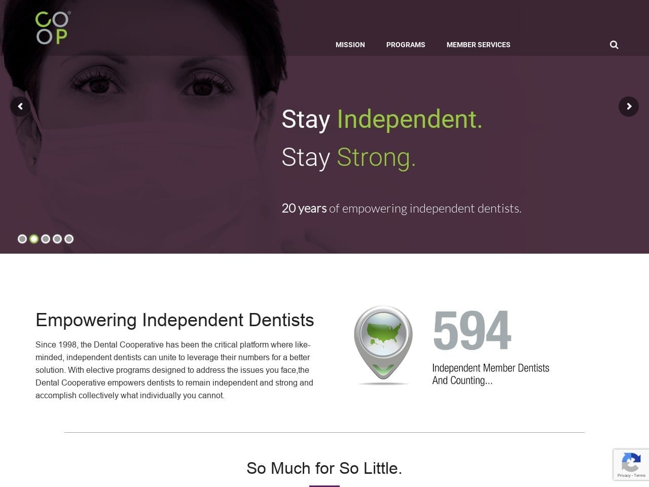 Dental Cooperative Inc Website Screenshot from dentalcooperative.com