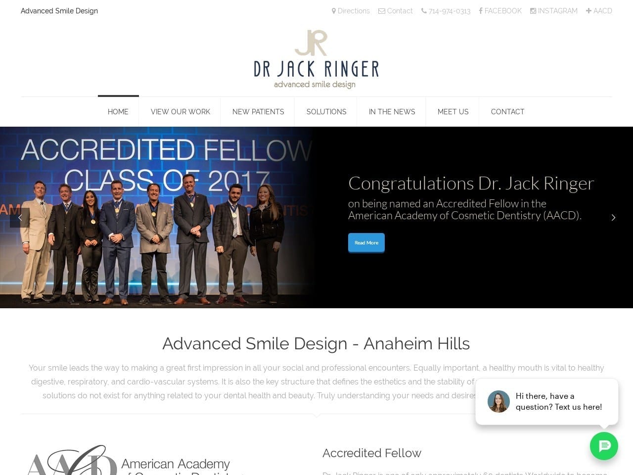 Jack Ringer Dds General & Cosmetic Dentistry Ringe Website Screenshot from dentalcosmetics.com