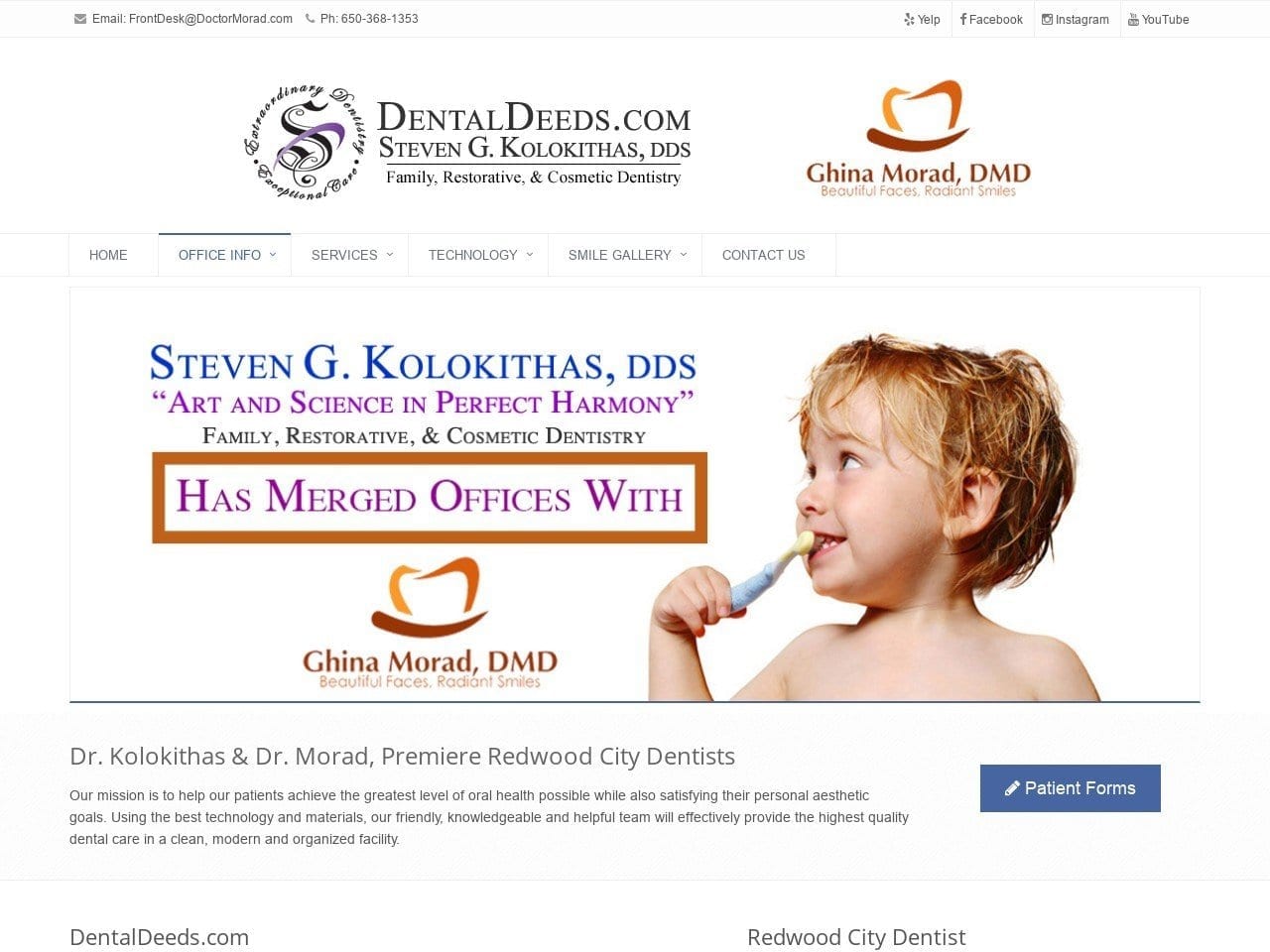 Steven G. Kolokithas DDS Website Screenshot from dentaldeeds.com