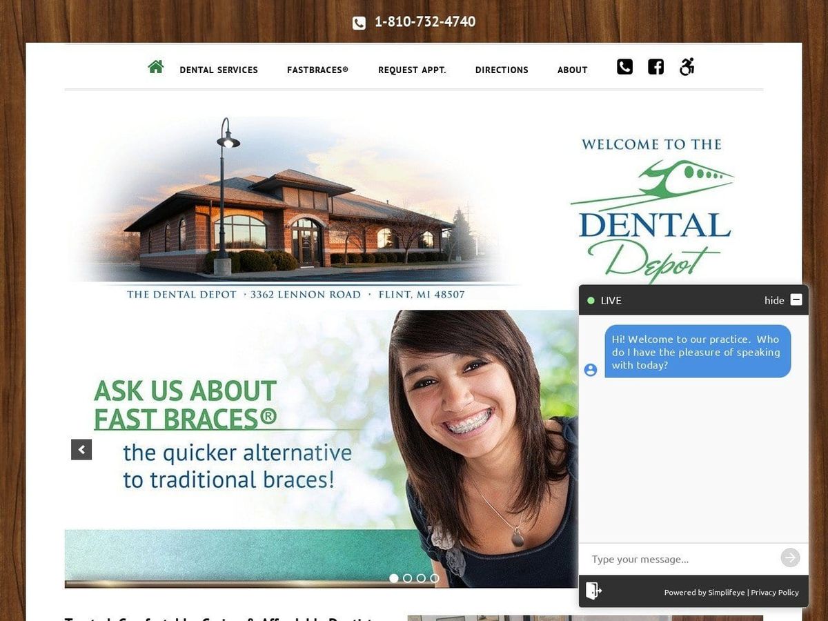 Dental Depot Website Screenshot from dentaldepotdds.com