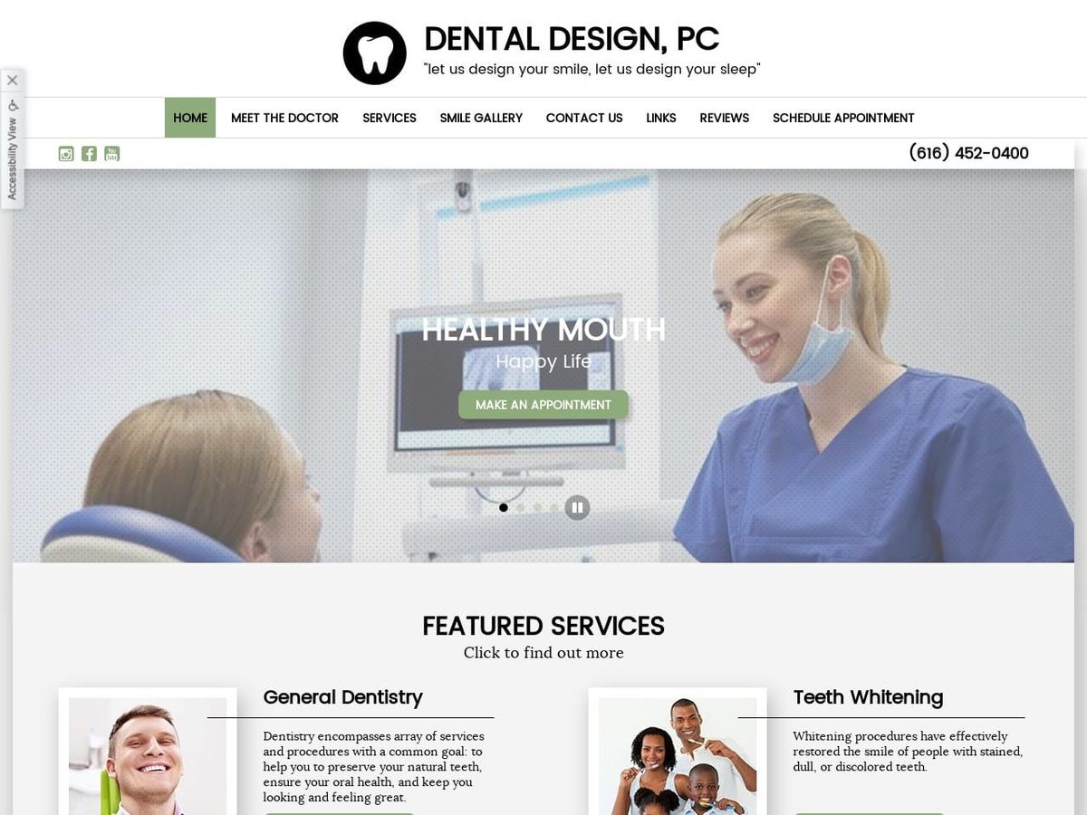 Dental Designpc Website Screenshot from dentaldesignpc.com