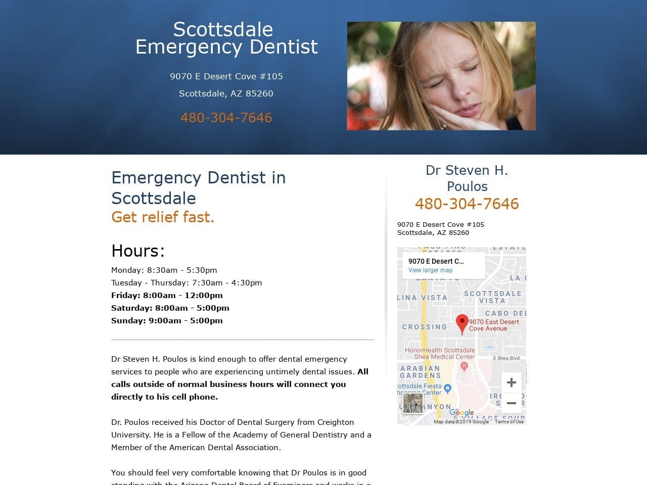 Dental Emergencyscottsdale Website Screenshot from dentalemergencyscottsdale.com