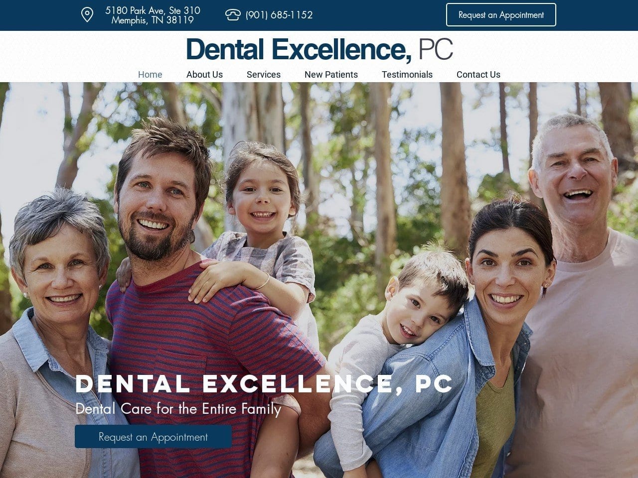 Dental Excellence PC Website Screenshot from dentalexcellencepc.com