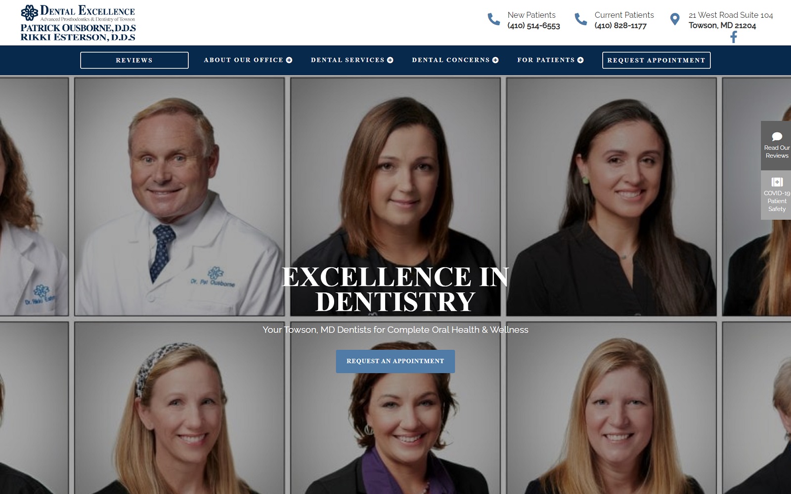 dentalexcellencetowson.com screenshot