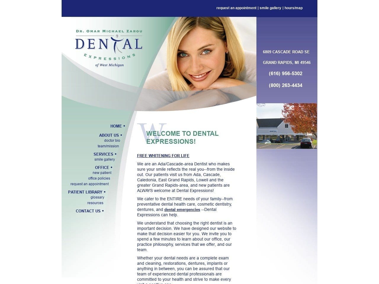 Dental Expressions Zarou Michael DDS Website Screenshot from dentalexpressions.net