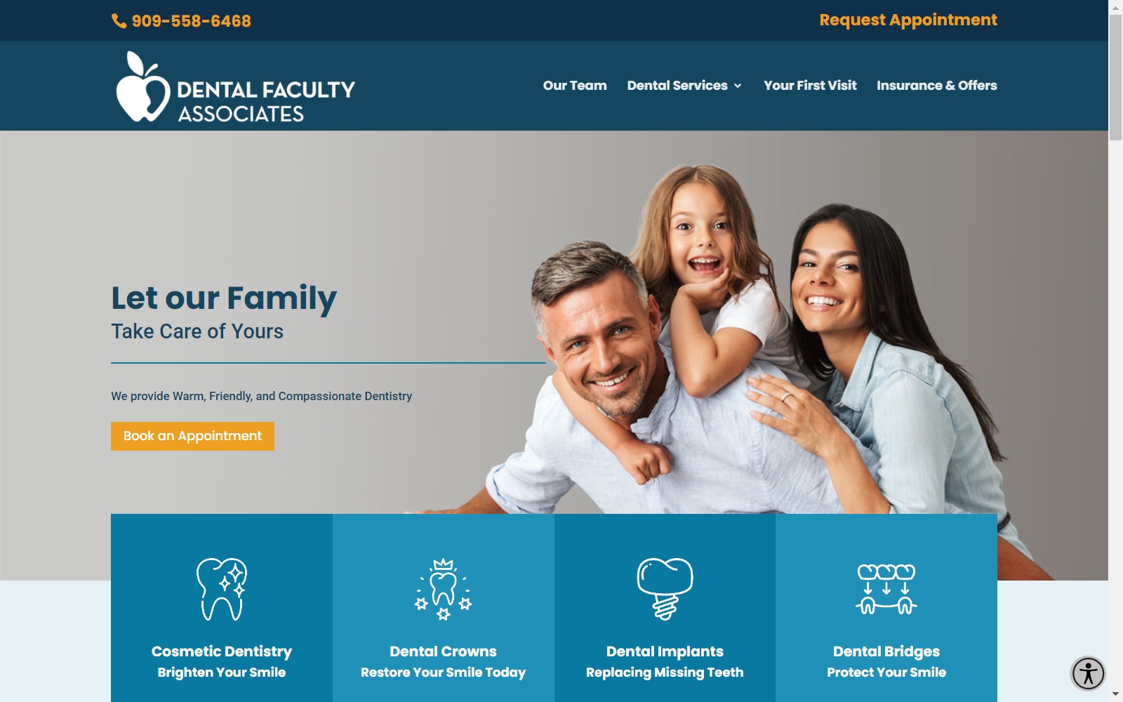 dentalfacultyassociates.com screenshot