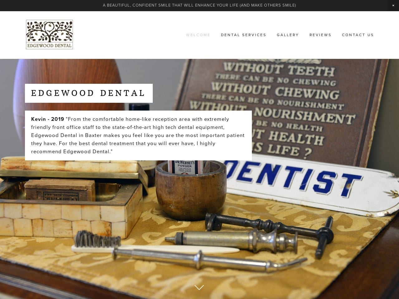 Edgewood Dental Website Screenshot from dentalfoss.com