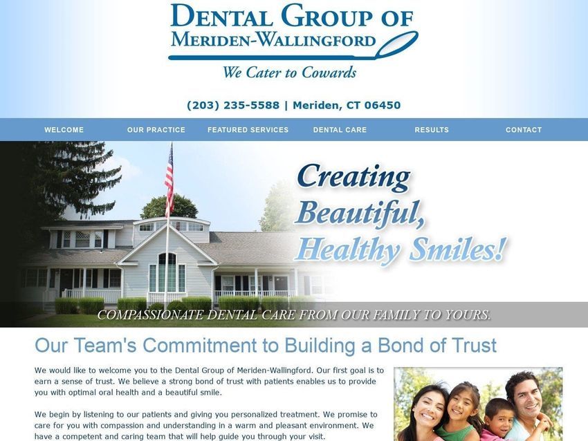 Dental Group of Meriden Website Screenshot from dentalgroupct.com