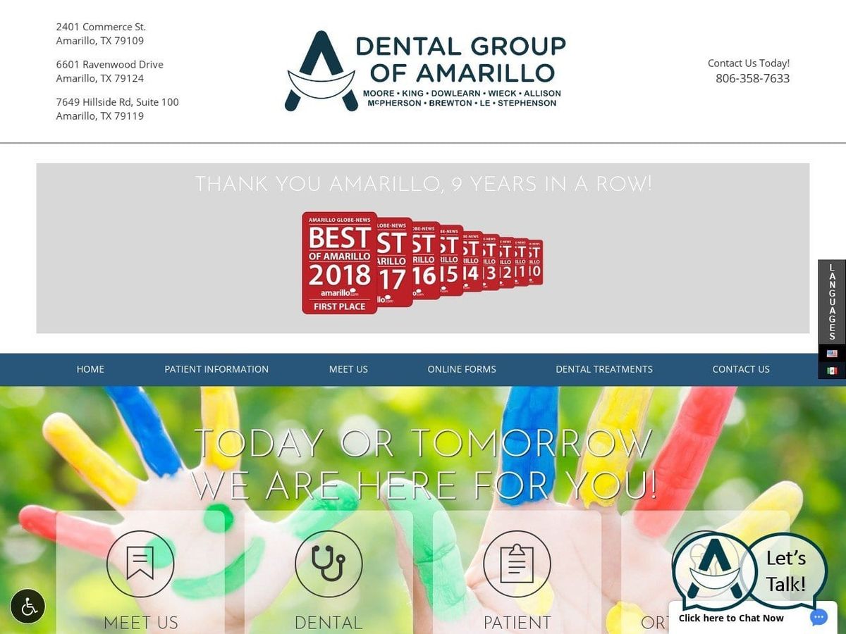 Dental Group of Amarillo Coker Joel R DDS Website Screenshot from dentalgroupofamarillo.com