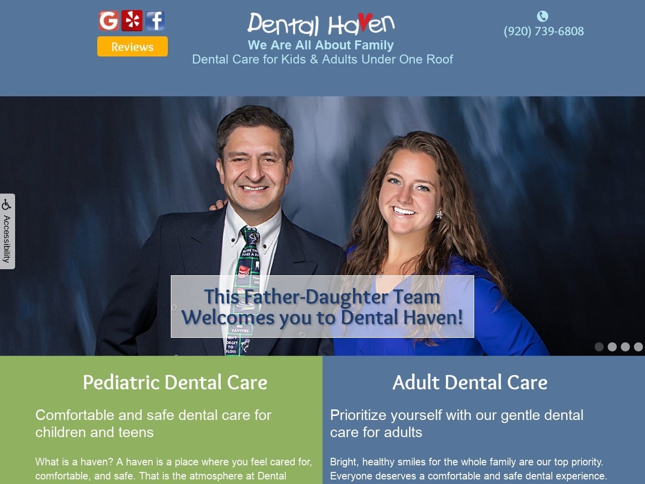 Dental Haven For Children Website Screenshot from dentalhavenforchildren.com