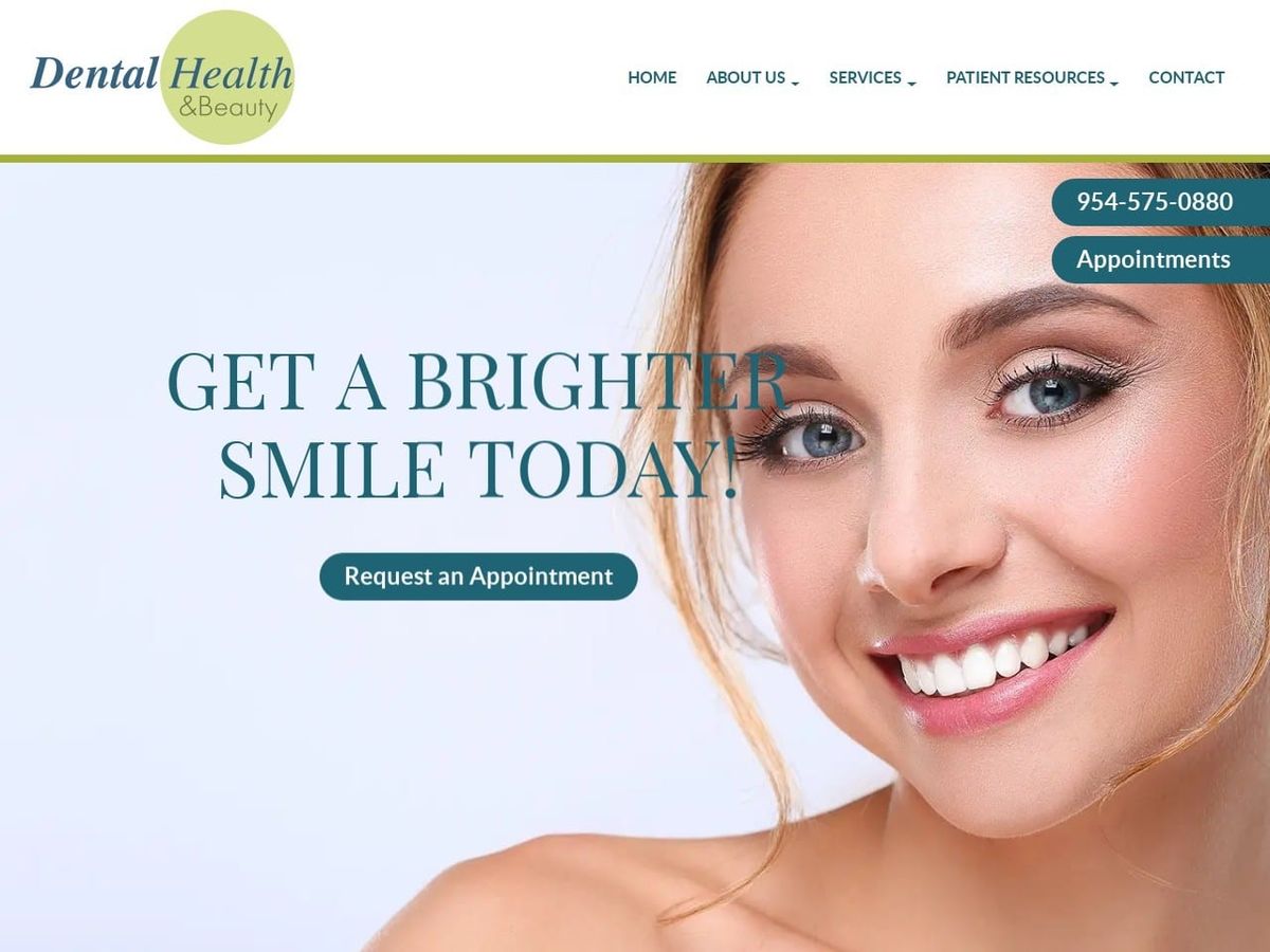 Dental Health Dentist Website Screenshot from dentalhealthandbeauty.com