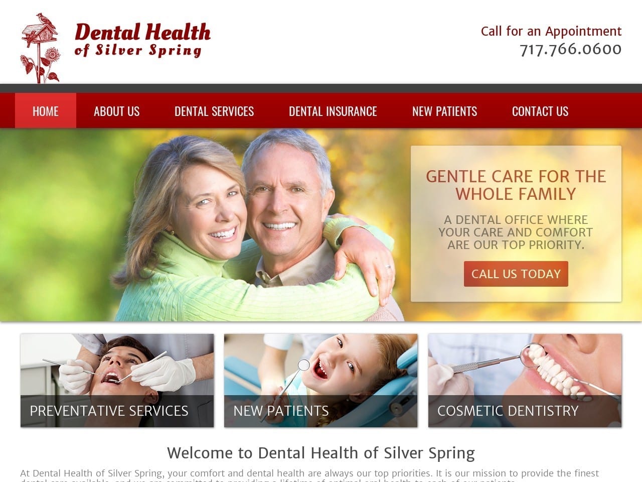 Dental Health Website Screenshot from dentalhealthofsilverspring.com