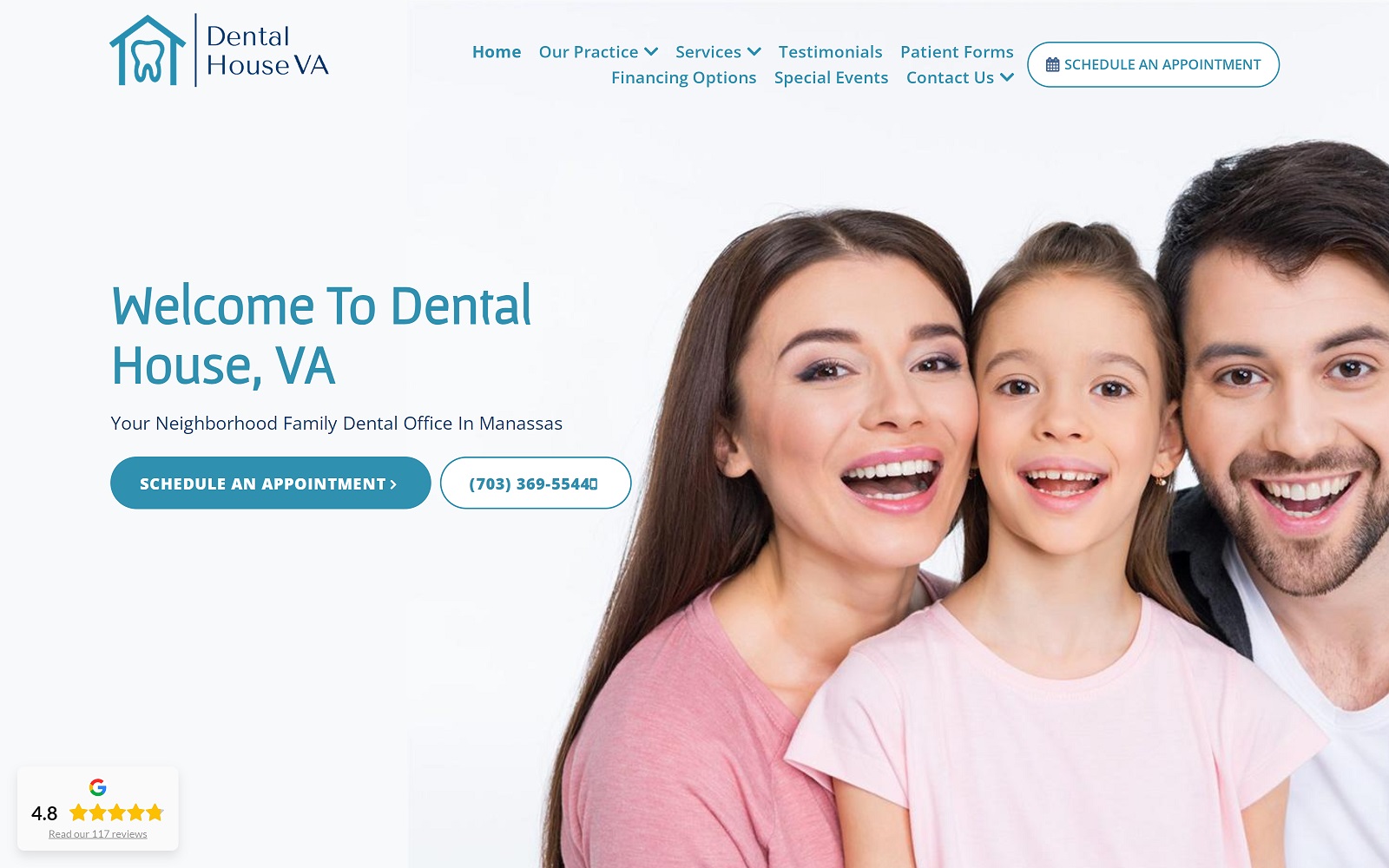 dentalhouseva.com screenshot