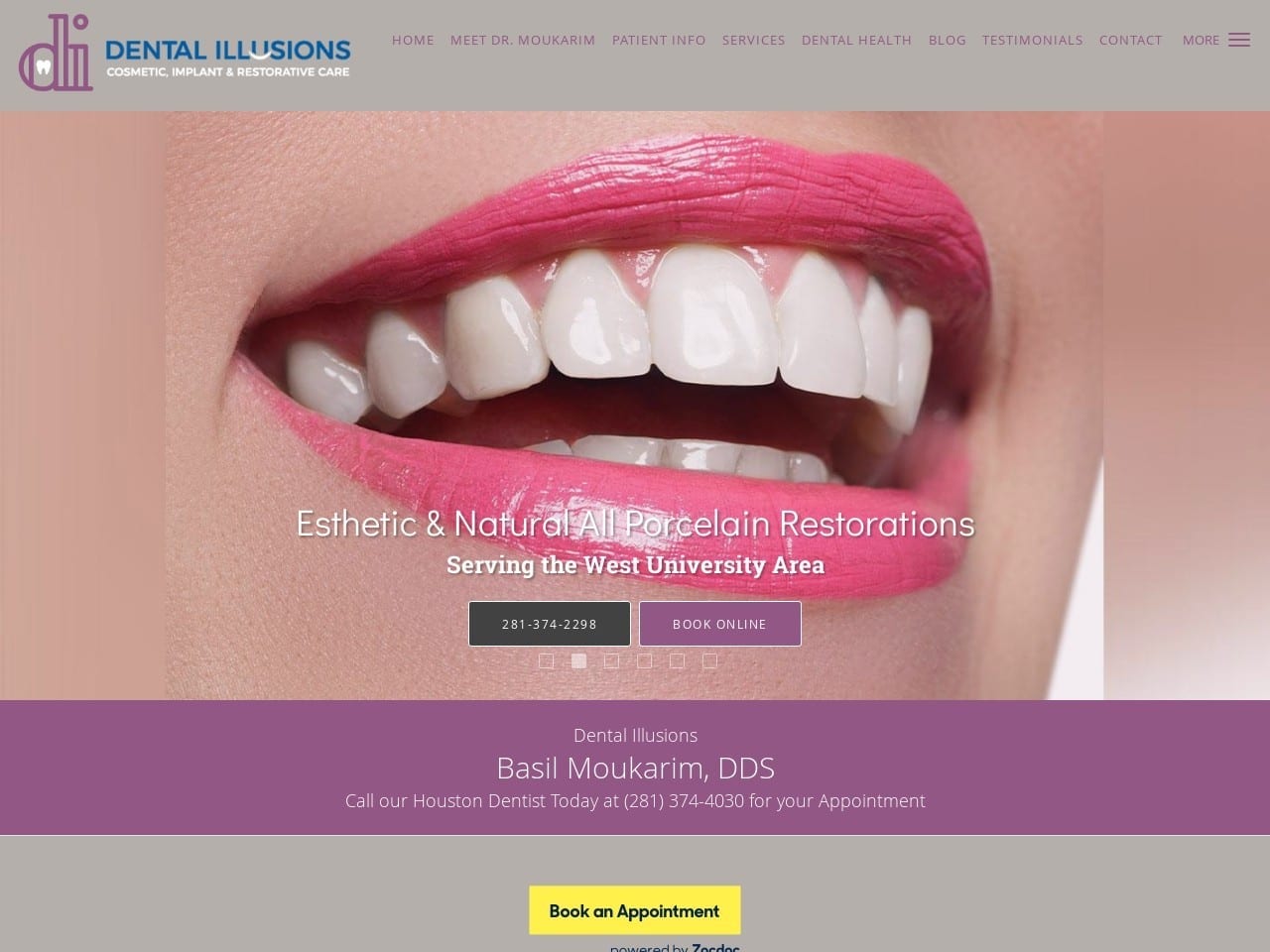 Dental Illusions Website Screenshot from dentalillusions.com