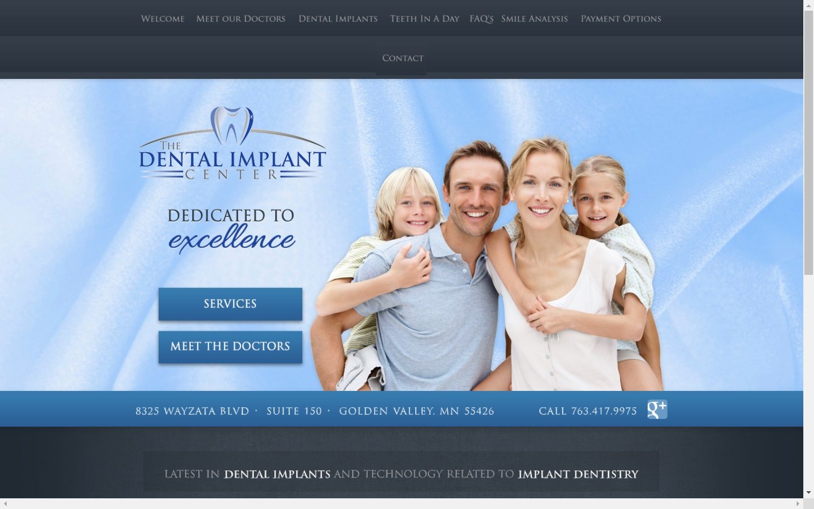 dentalimplantcenterminneapolis.com screenshot