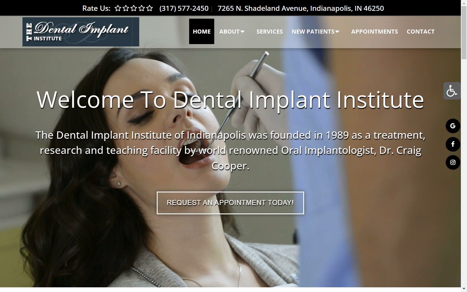 dentalimplantinstitute.com screenshot