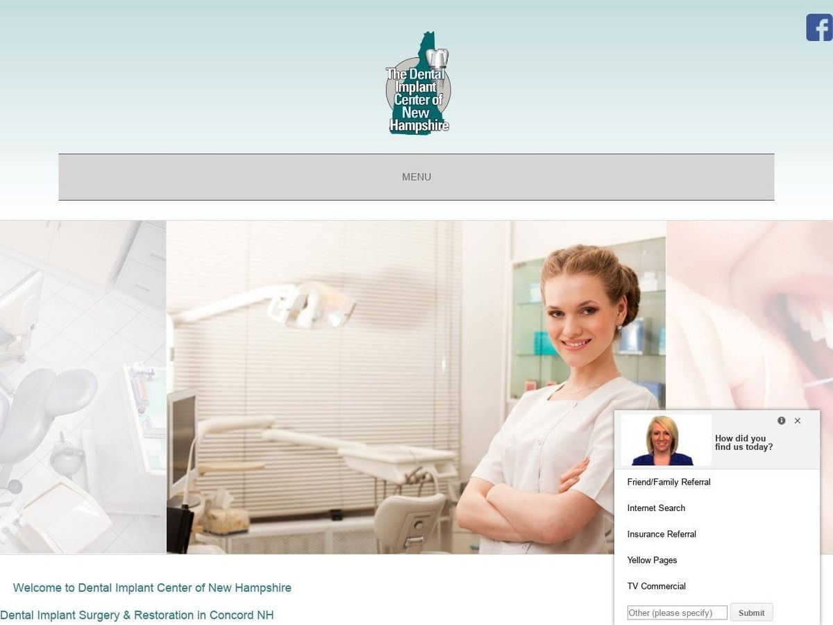 New Hampshire Dental Implant Center Website Screenshot from dentalimplantnewhampshire.com