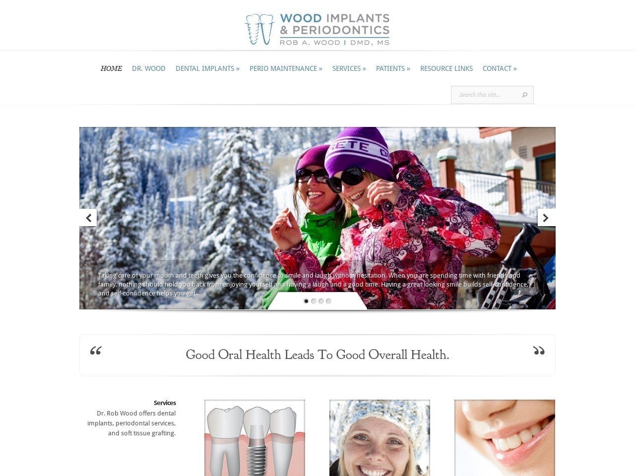 Dr. Rob Wood Dental Implants and Periodontics Website Screenshot from dentalimplants-slc.com