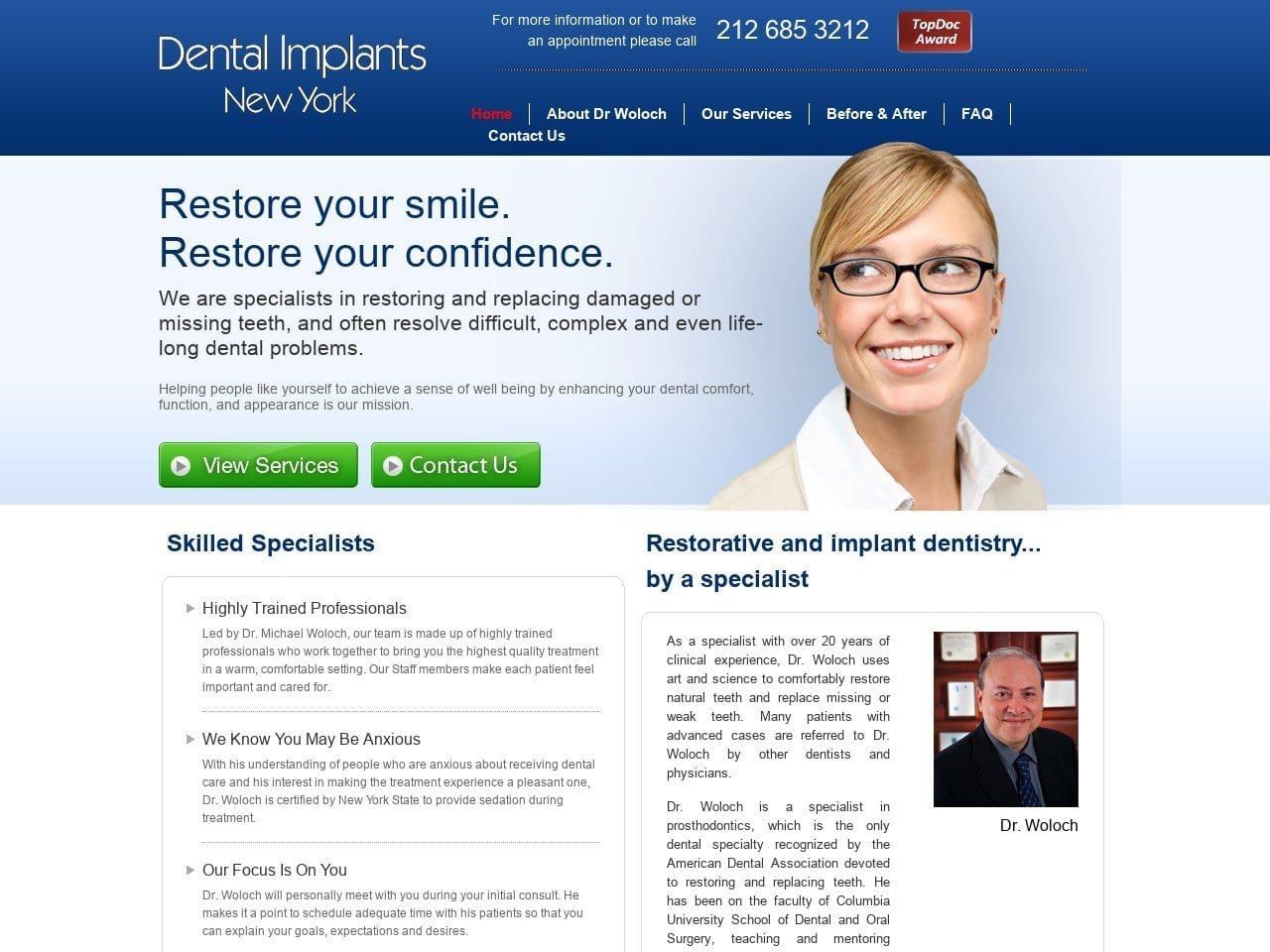 Dental Implants New York Website Screenshot from dentalimplantsny.com