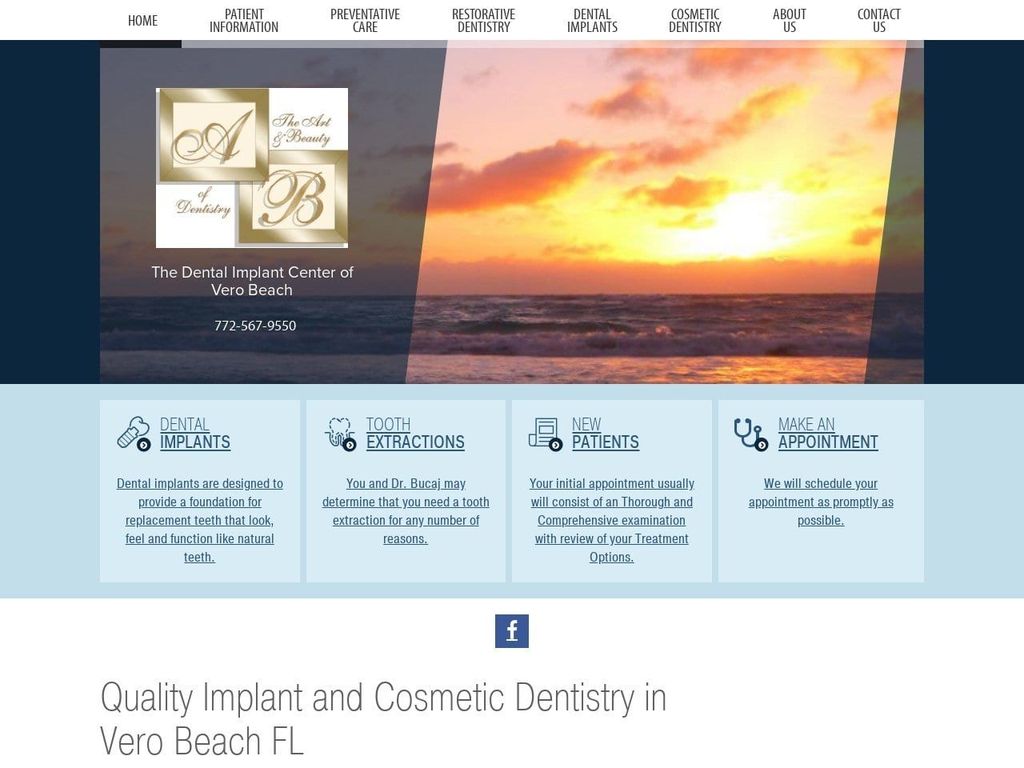 Al Bucaj DMD Website Screenshot from dentalimplantsofverobeach.com