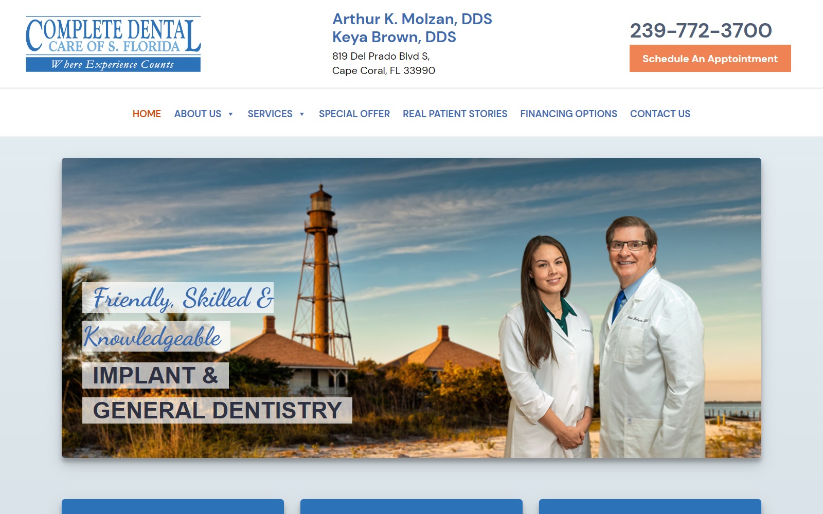 dentalimplantspecialistsflorida.com screenshot