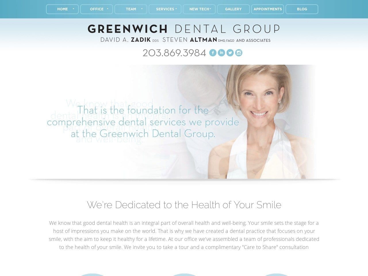 Greenwich Dental Group Website Screenshot from dentalinformation.com