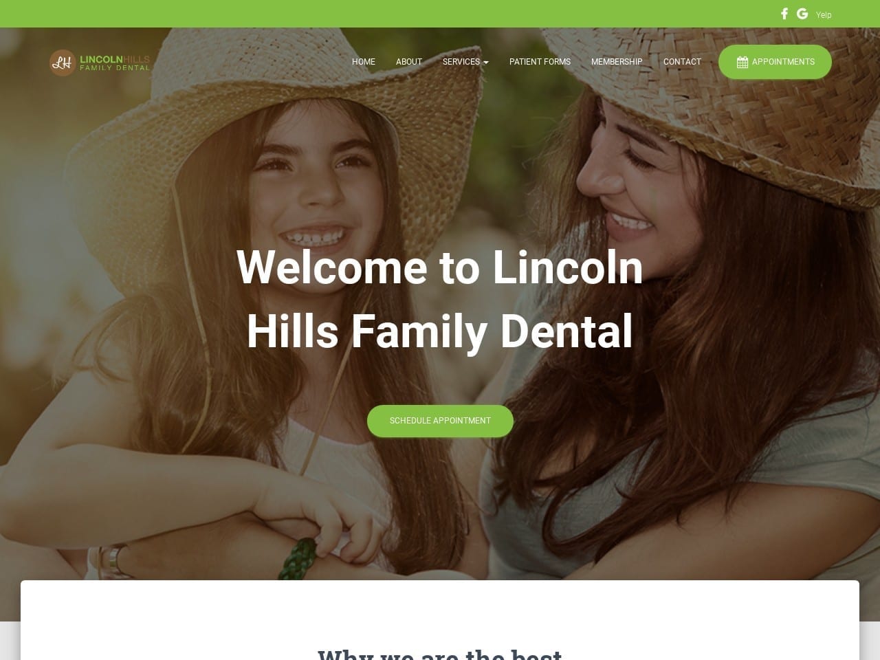 Lincoln Hills Dental Office Website Screenshot from dentallincolnhills.com