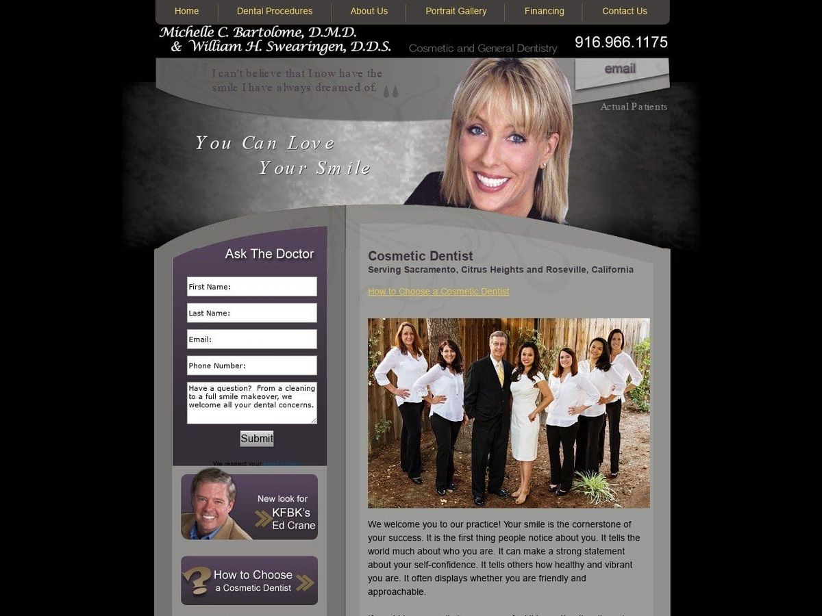 Dr. William H. Swearingen DDS Website Screenshot from dentalmagic.net