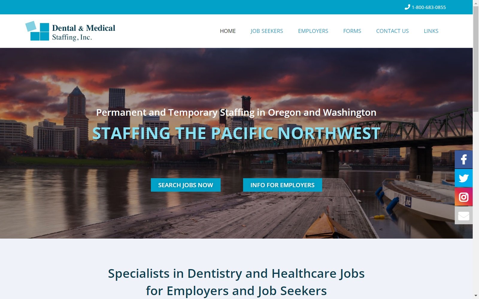 dentalmedicalstaffinginc.com screenshot