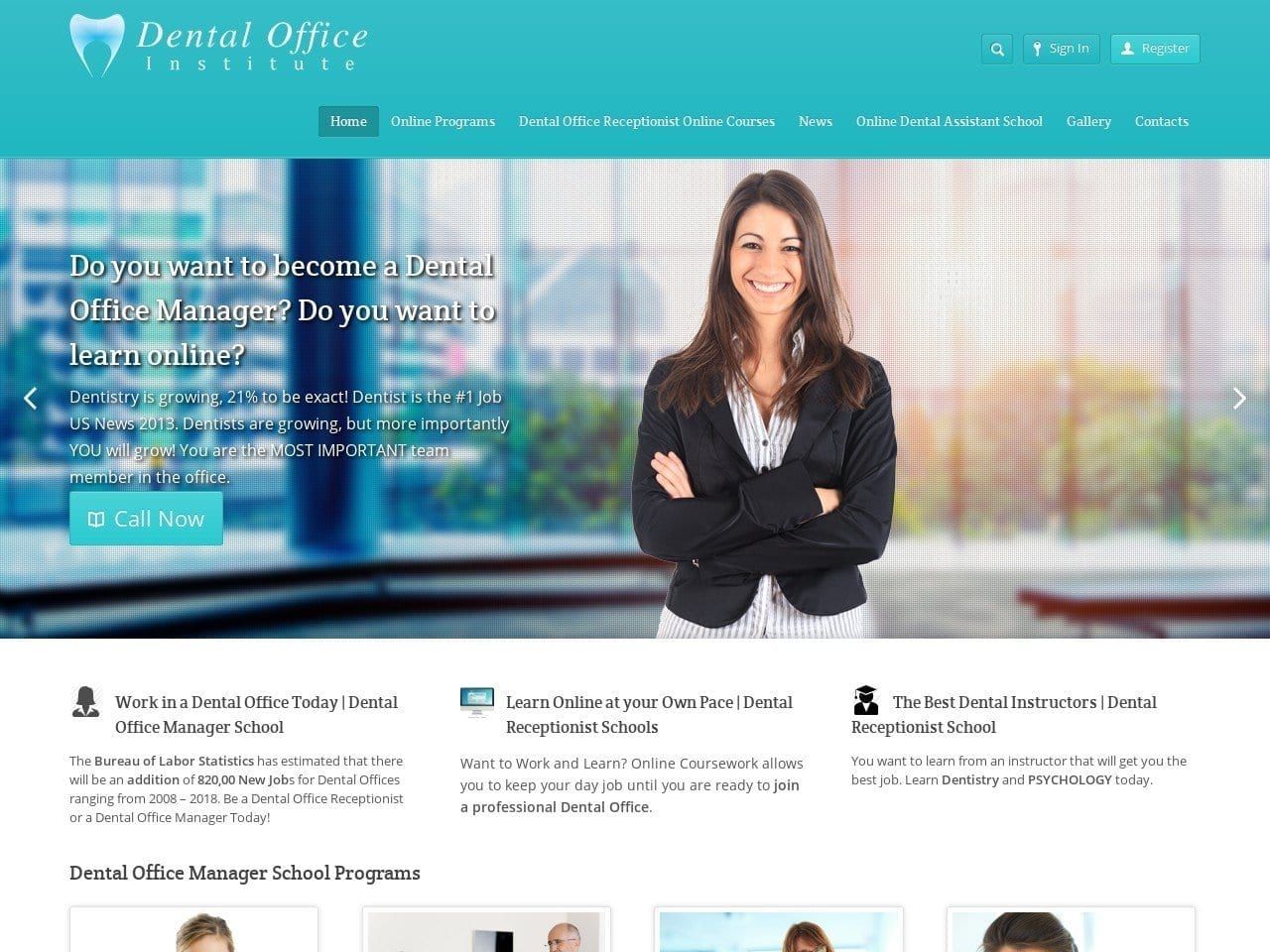 Dental Office Institute Website Screenshot from dentalofficeinstitute.com
