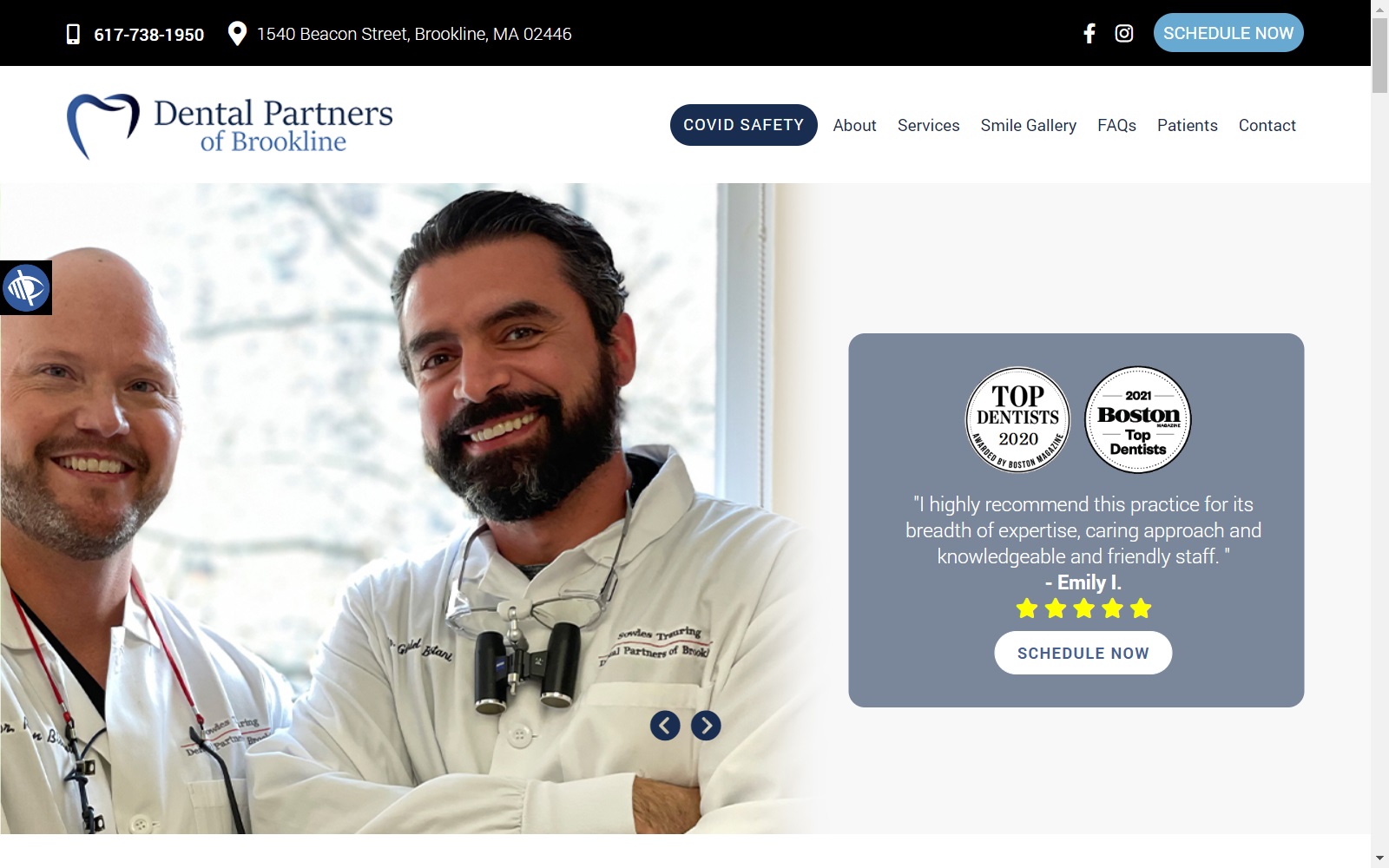 dentalpartnersofbrookline.com screenshot