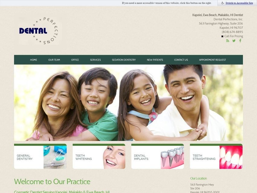 Dental Perfections Inc Agader Kern K DDS Website Screenshot from dentalperfections.com