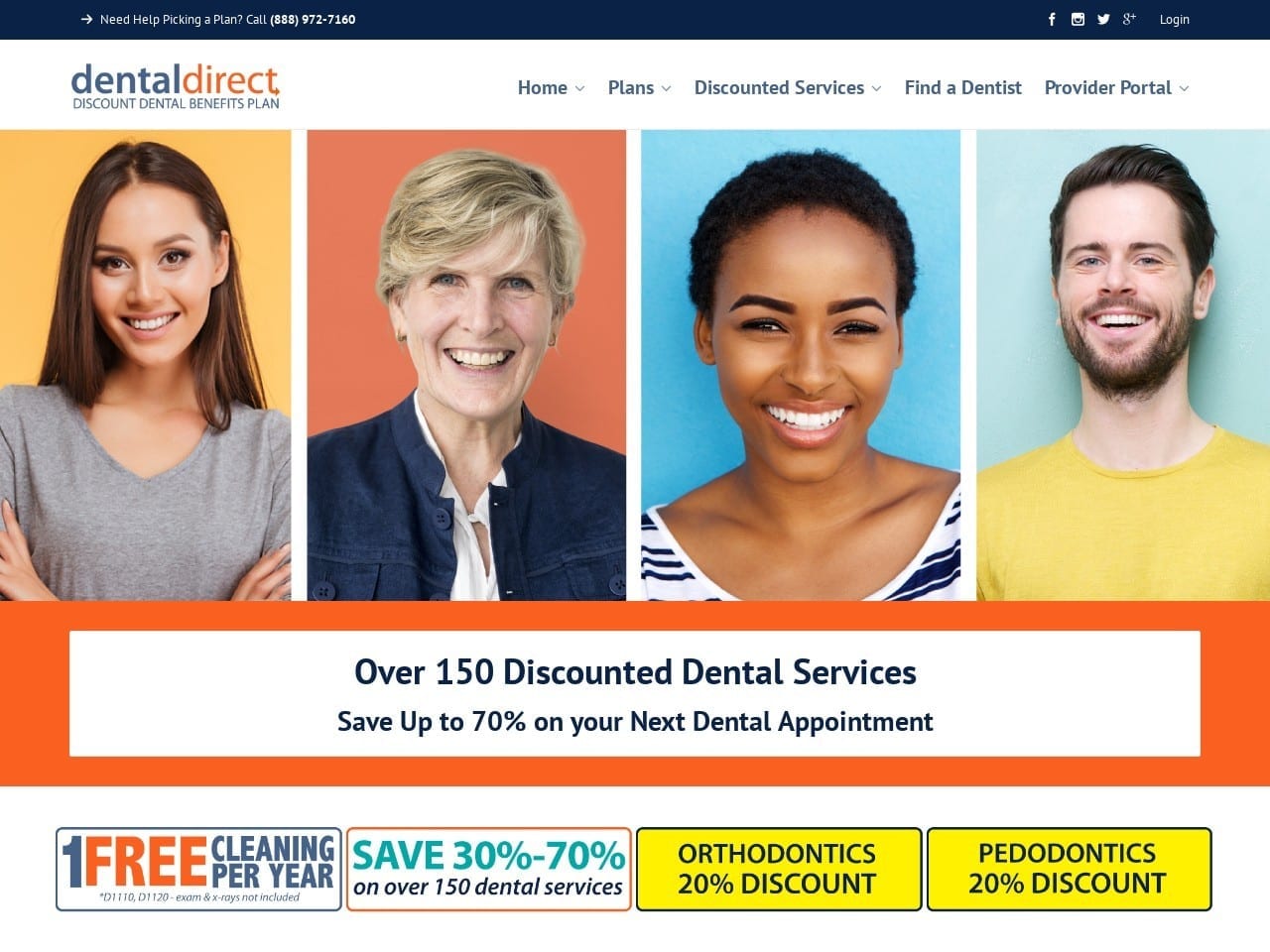 Dental Direct Website Screenshot from dentalplansdirect.com