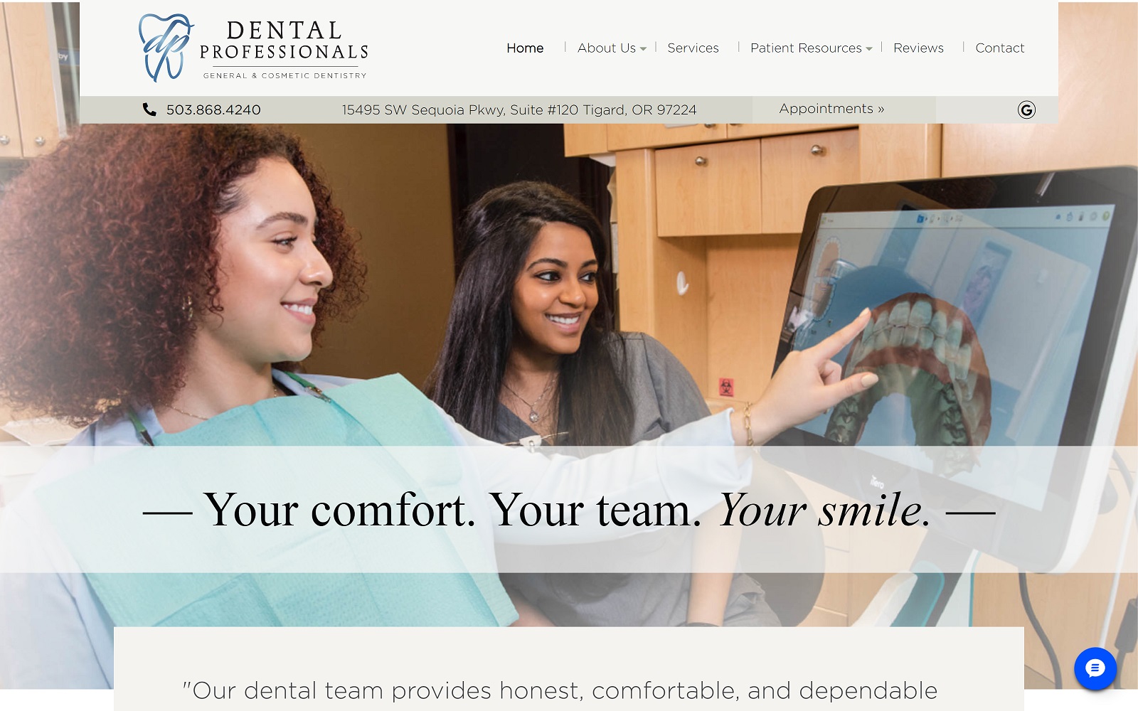 dentalprofessionalsor.com screenshot