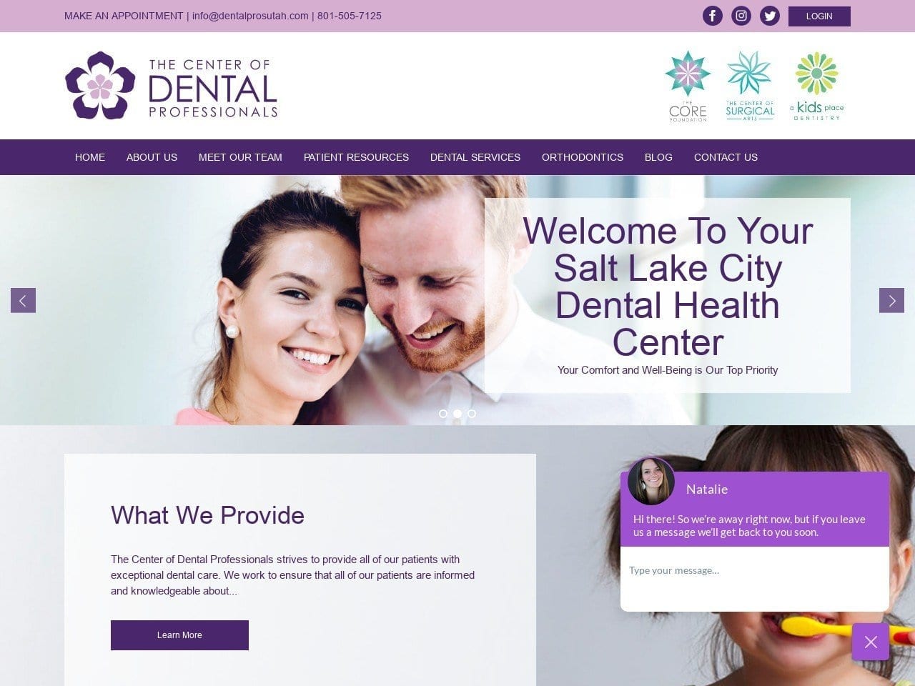 The Center of Dental Professionals Website Screenshot from dentalprosutah.com