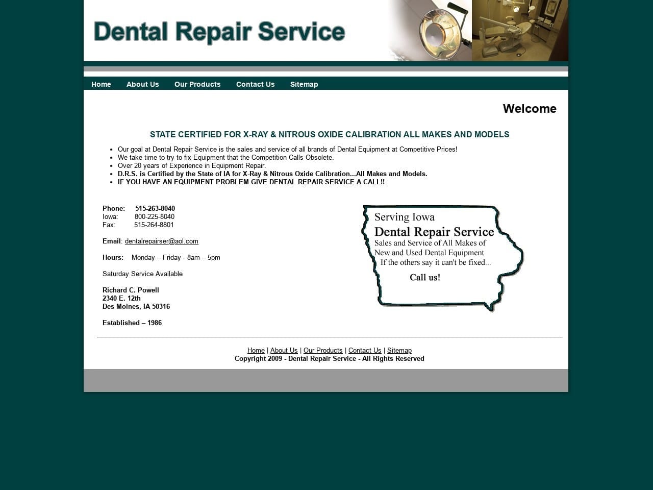 Dental Repair Services Website Screenshot from dentalrepairservice.com