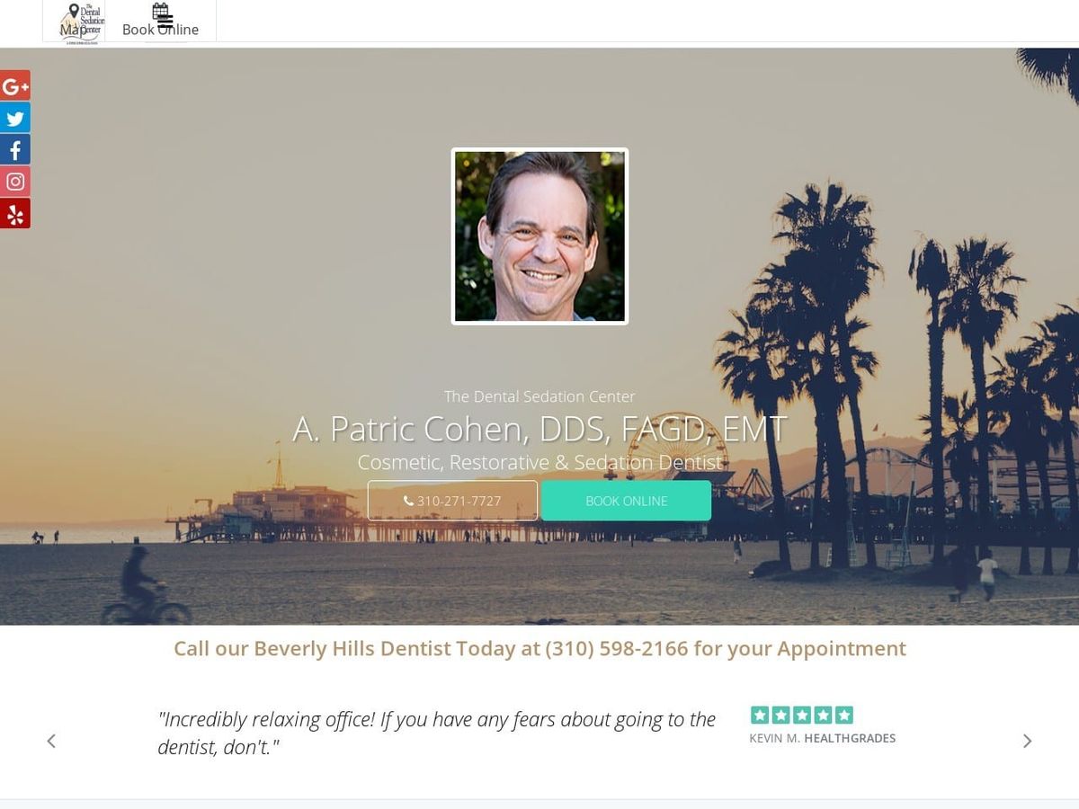 A. Patric Cohen DDS FAGD Website Screenshot from dentalsedationcenter.com