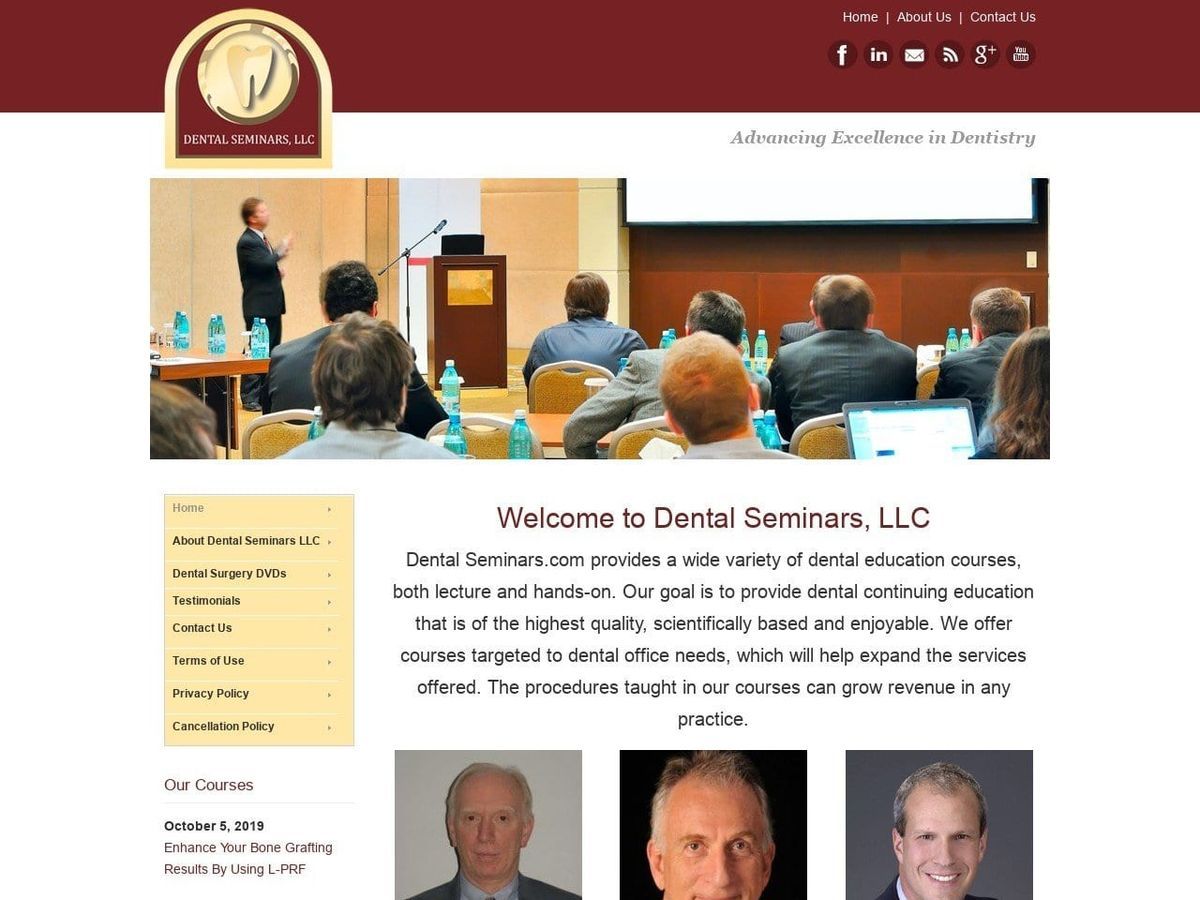 Dental Seminars LLC Website Screenshot from dentalseminars.com